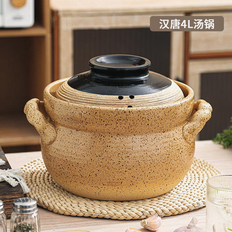 陶土砂锅炖锅家用耐高温燃气灶专用煲汤炖汤商用复古沙锅干烧不裂