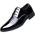 Glossy patent leather men's dress shoes - korean style business pointed toe formal casual british style men's shoes - wedding plus size men's shoes