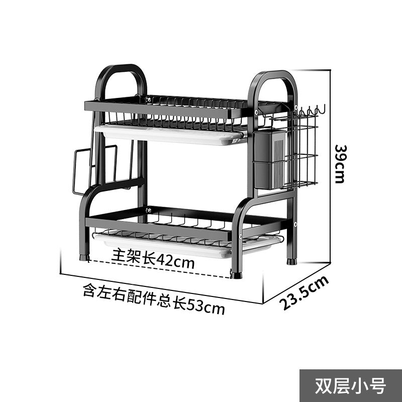 Kitchen Shelf Dishes Storage Rack Drain Rack Household Multifunctional Bowl Rack Tableware Storage Box Cupboard
