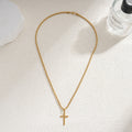 European and american cross-border tmue hot-selling men's twisted rope chain hip hop trendy chain cross pendant necklace