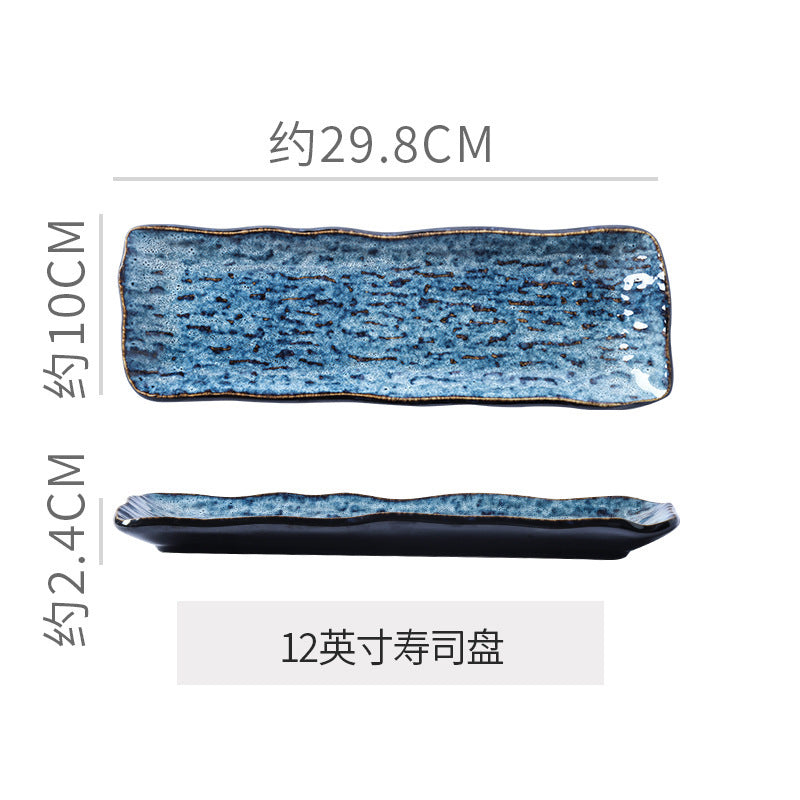 Japanese retrostylish bowls and plates hotel tableware combination kiln ceramic western dinner plate sushi plate steak plate suit