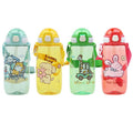Factory custom cartoon kids water bottle student straw water jug big belly cup portable plastic sealed creative gift