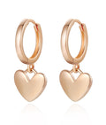 2024 fashionable and elegant 14k gold-plated heart pendant earrings - minimalist, everyday, and versatile copper-plated metal earrings