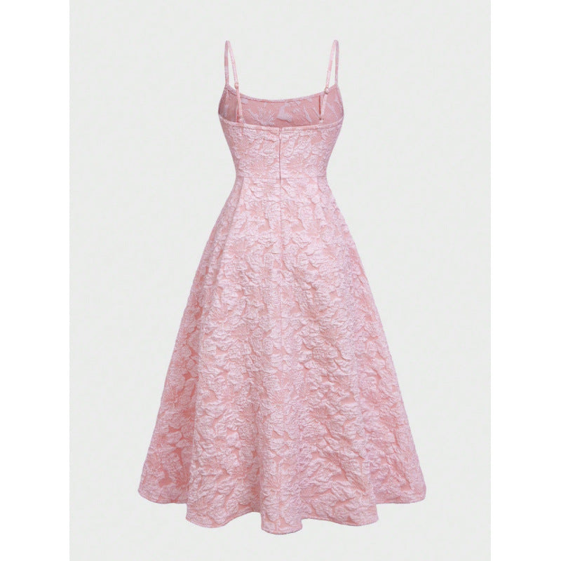 cross-border fashion summer pure desire style socialite women's sling style one-shoulder princess dress dress