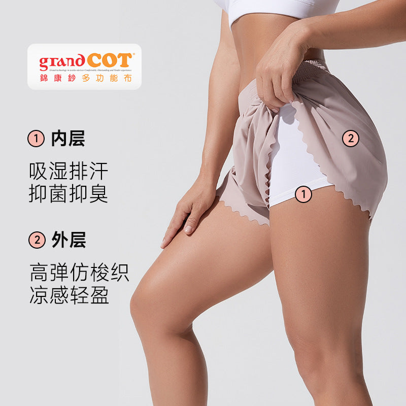 European and american style wavy fitness shorts - peach lift, running, casual, and workout shorts - women's 5-inch yoga shorts