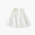 new girls' tank dress summer outfit baby girl princess dress stylish puffy flutter sleeve dress chiffon infant dress
