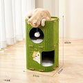 Accessible luxury multi-layer pet all year round drill hole all-in-one cat tree hole winter double-layer scratching board closed neutral cat house