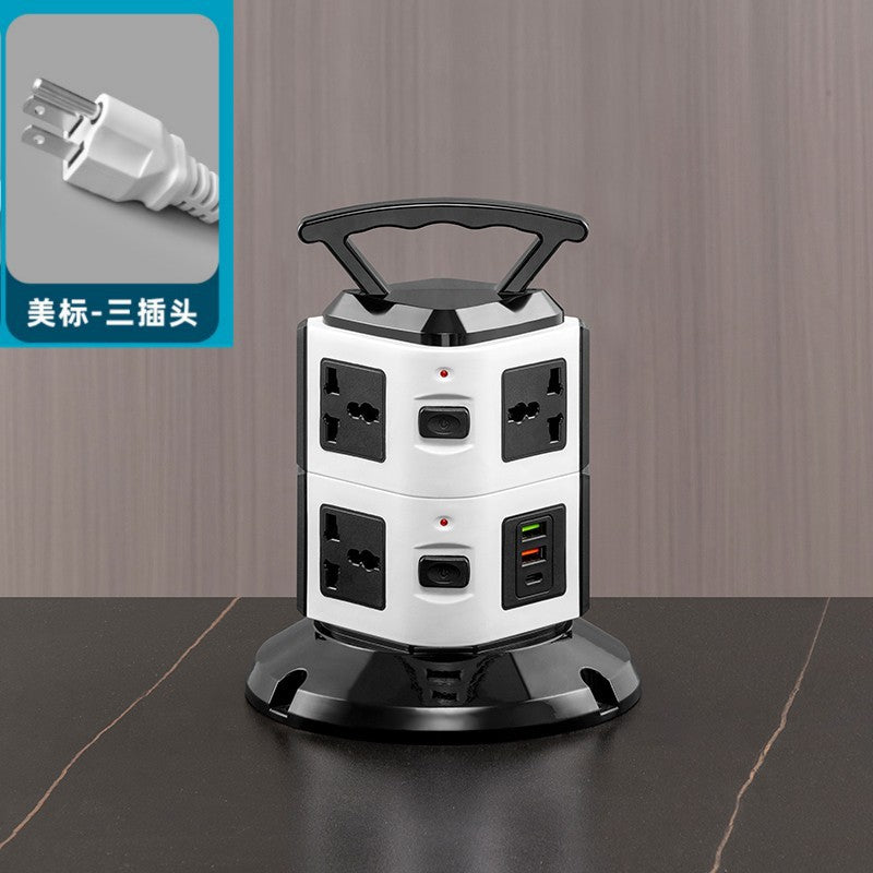 Vertical socket british standard hong kong multi-function usb universal power strip european standard household power supply american standard american