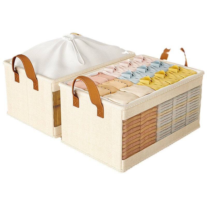 Large capacity clothes storage box balcony quilt wardrobe household wholesale finishing box dormitory bundle mouth portable storage basket