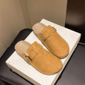 Birkenstock boots women's 2025 new spring closed-toe half-slipper outdoor thick sole slip-on flat lazy sandals