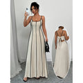 Aliexpress 1688 independent station women's thin shoulder strap backless color matching suspender dress