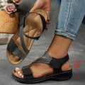 Amazon  summer new plus size cross-border sandals women's roman style comfortable velcro outdoor sandals wholesale