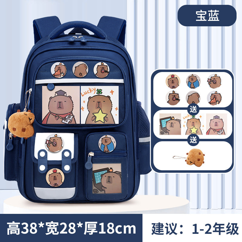 Kapibara new primary school bag, men's and women's 1-3-6 grades, light spine protection, large-capacity children's backpack