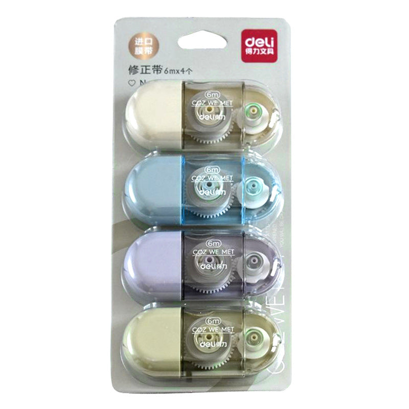 Deli 71508 correction tape set of 4 packs, error correction tape, correction tape, affordable tape, correction tape, student correction.