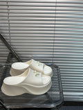 Thick sole slippers for women outwear summer 2026new arrival travel summer one-line sandals slippers for students to increase height
