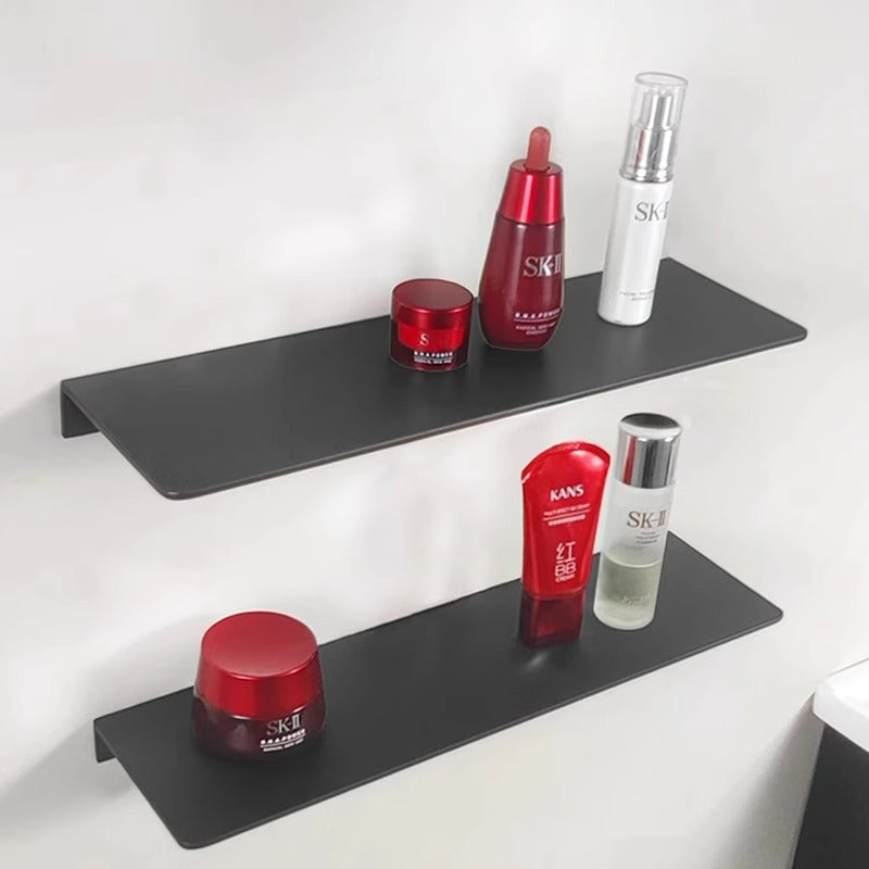 Space aluminum gun gray word baffle no punching toilet rack wall mirror front bathroom shower room storage rack