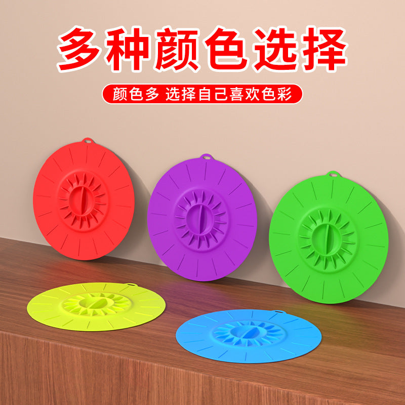 hot-selling five-piece set of silicone fresh-keeping lids, household pot lids, sealed fresh-keeping pot and bowl lids, anti-overflow sealed silicone lids