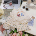 Girls' summer pajama set: camisole dress and shorts - baby modal loungewear, class a quality, kids' size