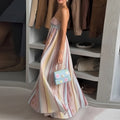 summer new arrivals: european & american cross-border women's fashion - stylish, elegant, loose-fit colorful bandeau maxi dress