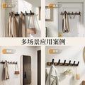 Walnut wood hook - no drilling required, over-the-door coat and hat hook, wall-mounted fixed clothes hook, entryway coat rack