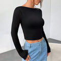 independent station women's fashion sexy style t-shirt spring and summer new backless sense of design shorttops