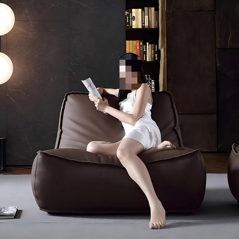 Italian lazy sofa living room can lie down and sleep bean bag sofa for home balcony leather sofa balcony double lounge chair