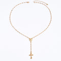 Long tassel cross necklace wholesale cross-border retro high-end jewelry women's white hair madonna portrait sweater chain