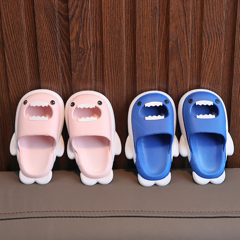 2023 new shark kids' slippers - wholesale anti-slip cartoon sandals for boys, girls, babies, summer home, bathroom, and bath use