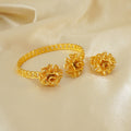 middle eastern women's luxury wedding bracelet and ring set - floral wedding bridal gift jewelry set