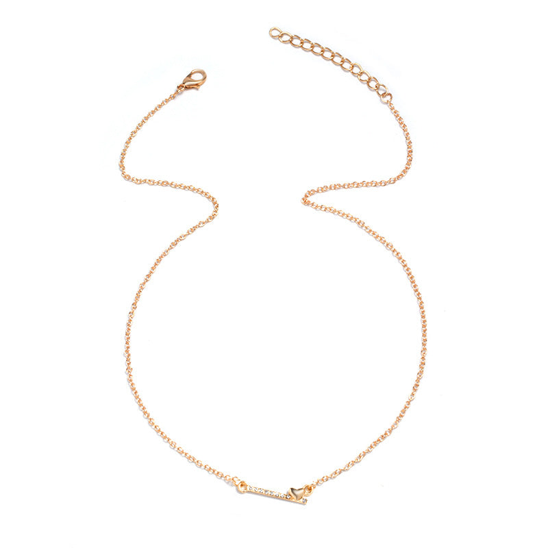 Wholesale autumn/winter sweater necklaces - european & american cross-border e-commerce jewelry, geometric diamond-studded minimalist choker for women