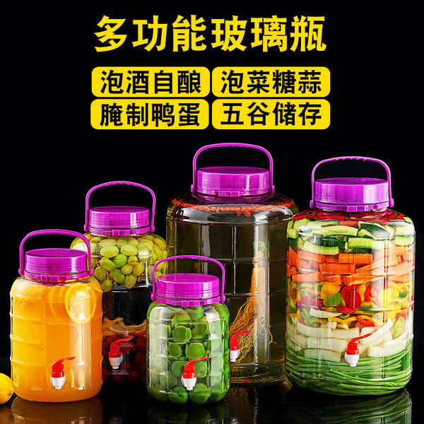 Thickened high-grade sparkling wine bottle glass bottle pickle pickle pickle jar household sealed plum wine bottle enzyme wine bottle
