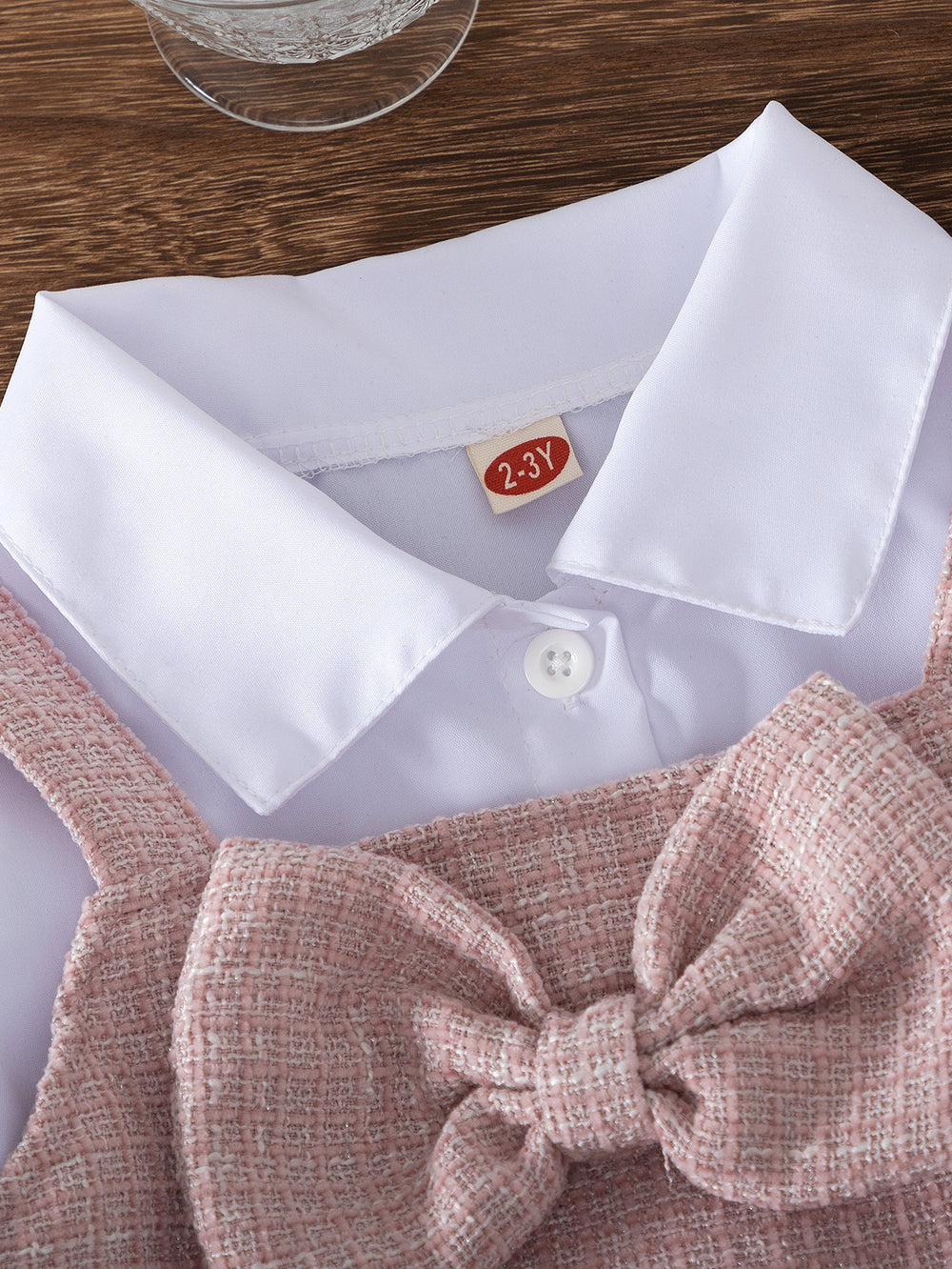 autumn new girls' preppy style shirt, bowknot vest, and a-line skirt three-piece set