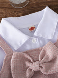 autumn new girls' preppy style shirt, bowknot vest, and a-line skirt three-piece set