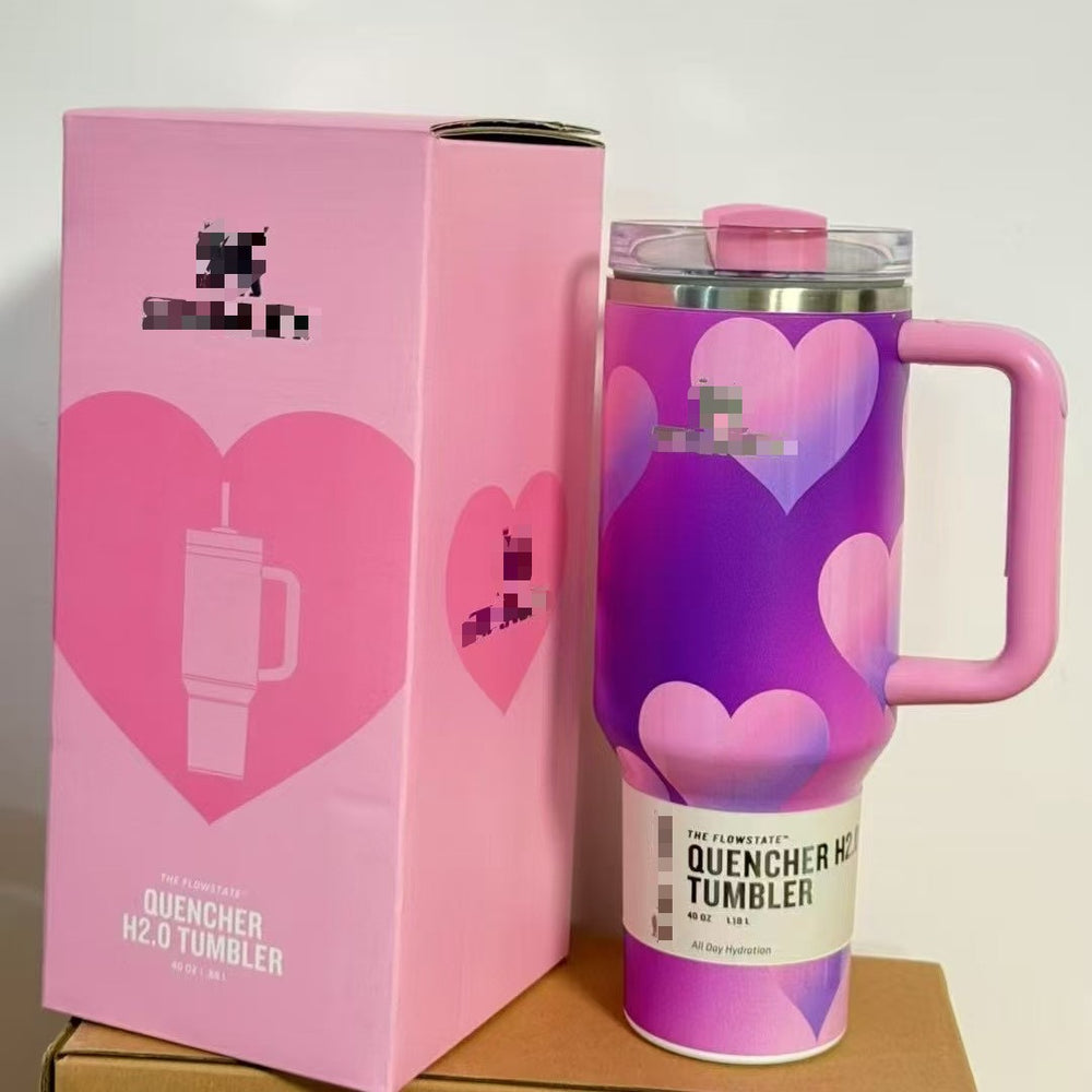 Amazon 40oz tumbler with handle - portable, drop-proof, insulated stainless steel mug - valentine's day collection