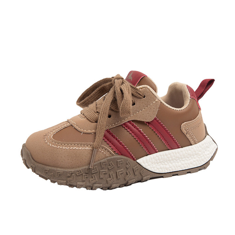 Children's sports shoes 2025 spring new boys and girls fashion color matching Forrest Gump shoes Korean version of casual trend German training shoes