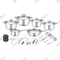 African 35-piece pot set thickened double bottom stainless steel suit pot cross-border 15pcs/45pcs cookware combination pots