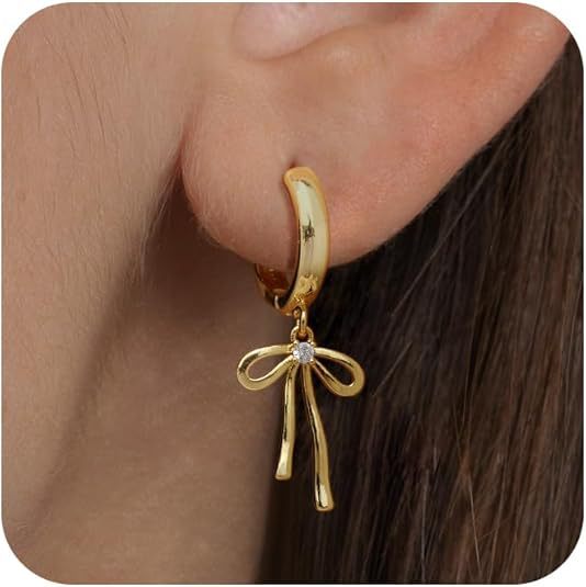 Export beautiful bows pendant earrings stylish ring earrings trendy new products for girls party holiday gifts