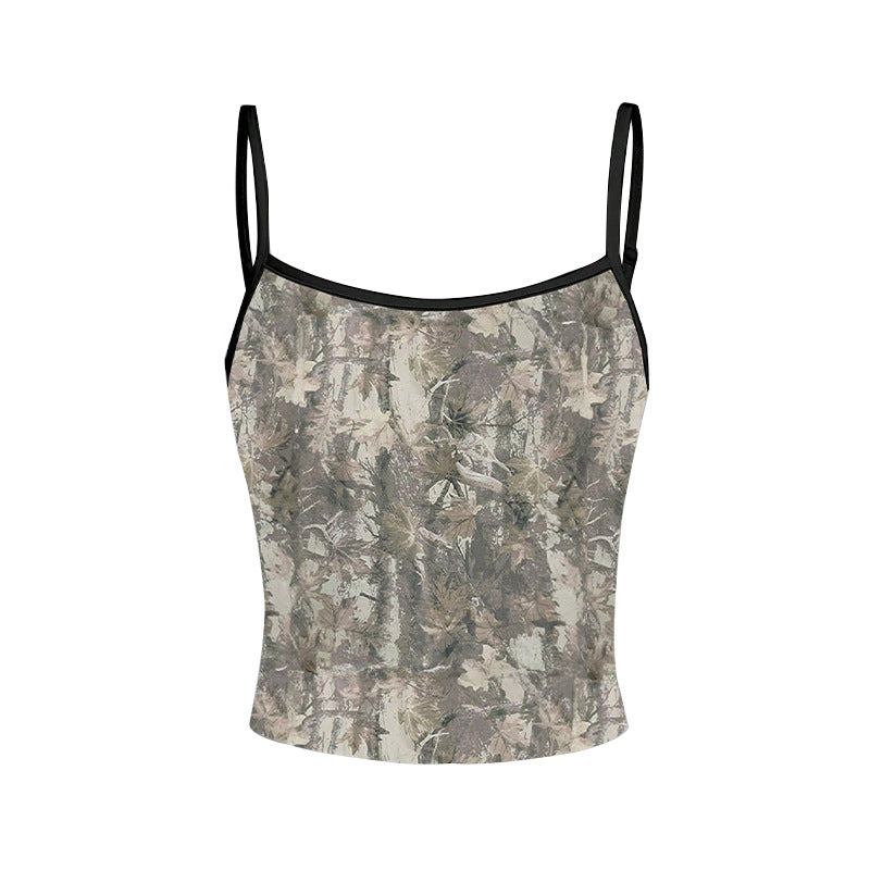 Ruimu   European and American  sexy suspender top women's clothing 2025 summer retro color small vest women