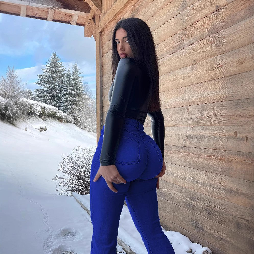 Butt-revealing jeans for women  best selling cross-border sexy skinny jeans european size ins style  independent