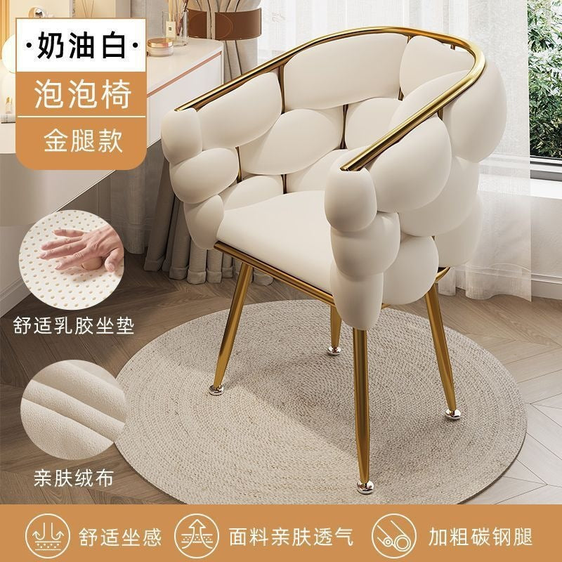 Bubble chair: minimalist, luxe design for home use - makeup vanity, manicure chair, comfortable petal shape