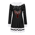 european and american cross-border women's autumn/winter new collection: round neck long sleeve pleated casual party dress