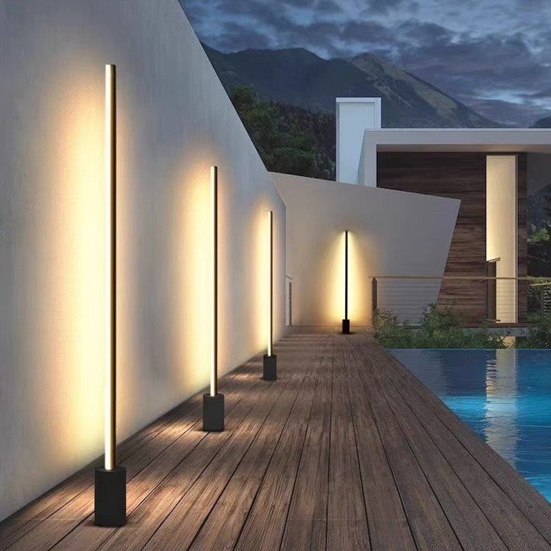 Outdoor waterproof garden patio lawn lamp minimalist modern floor lamp villa entrance decoration linear light