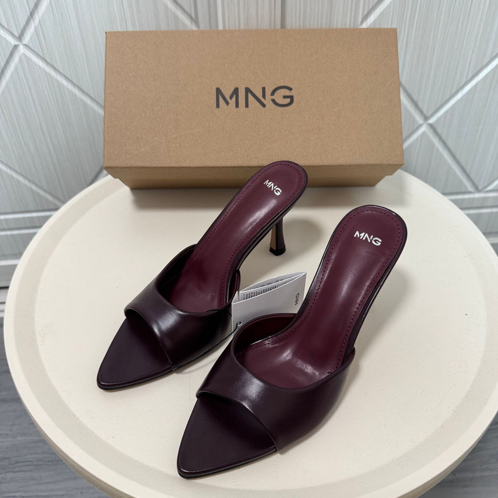 Mng women's slippers 2026 new summer mules stiletto heel open toe sandals fashion flip-flops women's outdoor wear