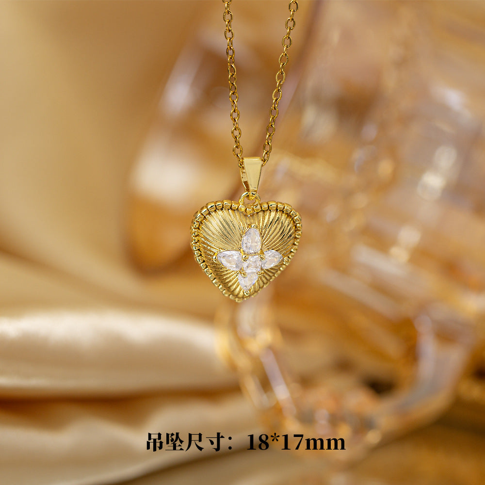 High-quality elegantaccessible luxury full zirconium copper micro-embedded necklace for women, real gold electroplated, simple internet celebrity exquisite sweater chain neck chain