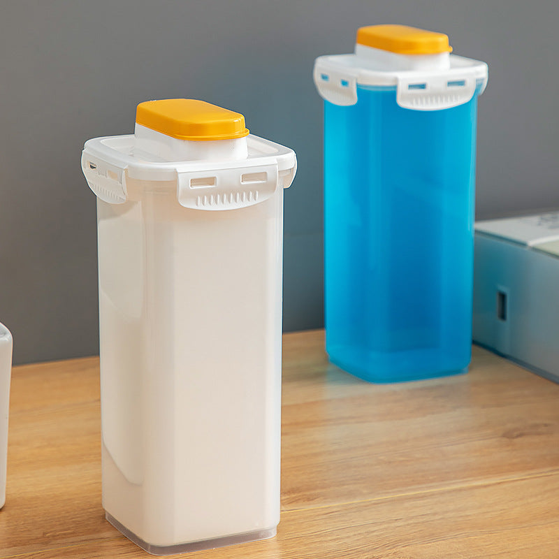 Dormitory household laundry detergent storage box Plastic with lid classification Transparent sealing Multifunctional laundry detergent storage tank