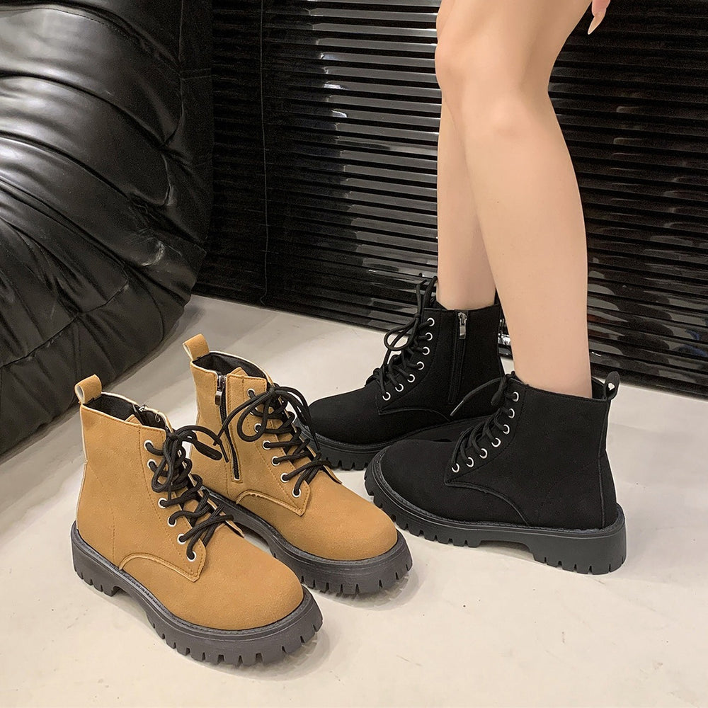 export plus size chunky heel platform martin boots for women,  autumn/winter new collection, british style fashion side zipper ankle boots