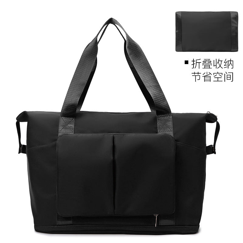 Portable folding sports fitness bag dry and wet separation short-distance travel bag men and women expandable moving luggage storage bag