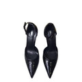 Za 2025 patent leather pointed-toe black high heels - women's stiletto heel cutout thong sandals - versatile professional style