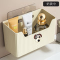 Wall-mounted disposable face towel storage box for bathroom vanity - soft cotton facial tissue & wipe organizer