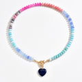 dopamine natural stone beaded necklace niche stylefashion fresh gradient ins heart pendant clavicle chain for women